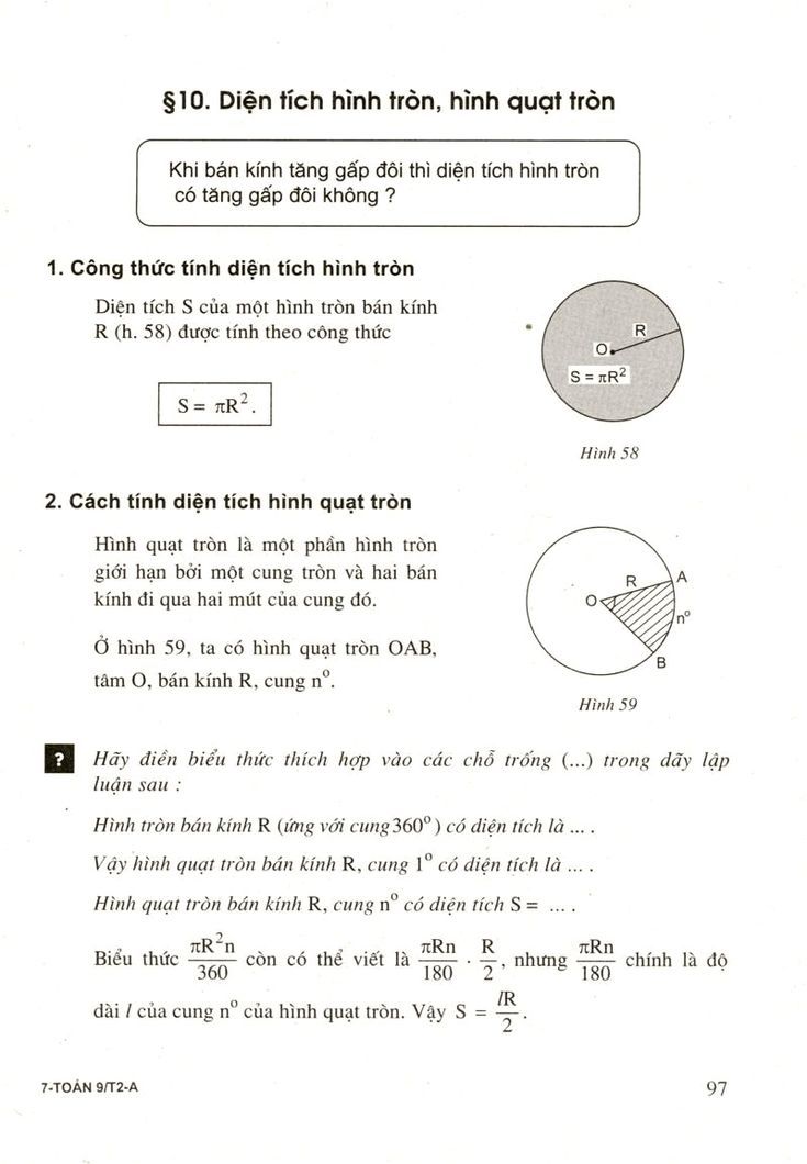 Diện tích hình quạt tròn và các khái niệm cơ bản trong hình học